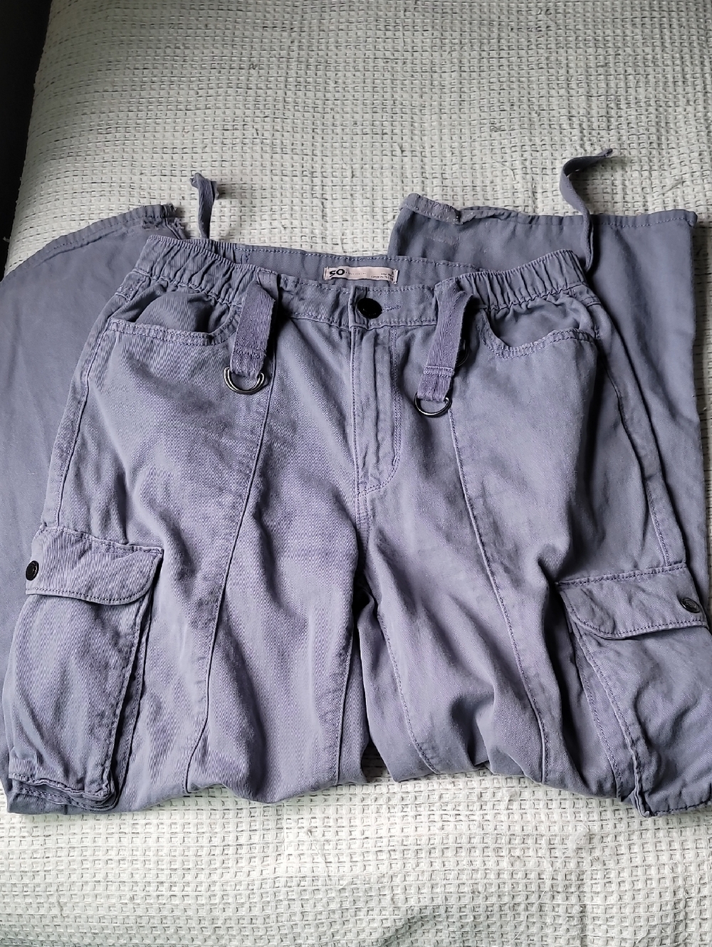 SO High-Rise Cargo Wide-Leg Pants in Light Lavender